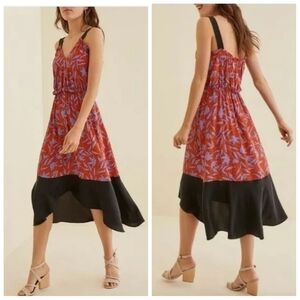 NWOT Amour Vert Kirstie Silk Midi Tank Dress Sustainable Garmentory Tropical